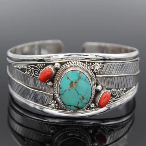 Bohemian style turquoise open bracelet 3331095