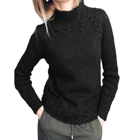 Women's sweater solid color twist sweater knitted m300504