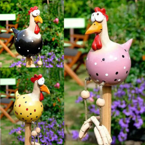 Long-legged chicken spring breath fence resin ornaments m3330987