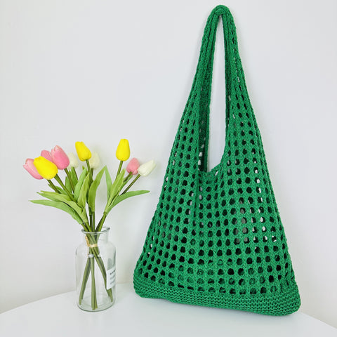 Tote bag, beach bag, knitted bag, hollowed out bag, single shoulder bag, woven bag, m3331024