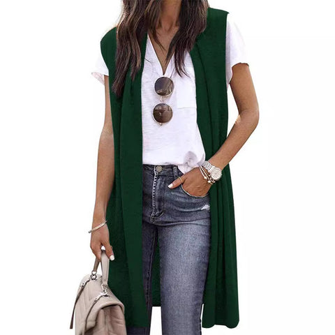 Cardigan Fashion Trendy Mid-Length Sleeveless Vest Female M300300