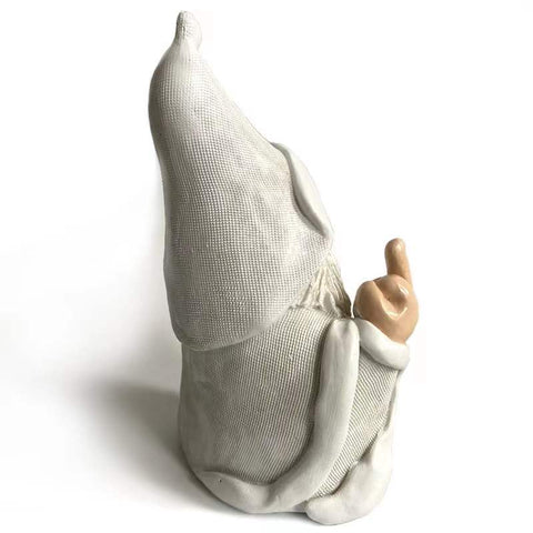 Statue artisanale en résine naine fumante de jardin, homme âgé barbu blanc m3330989 