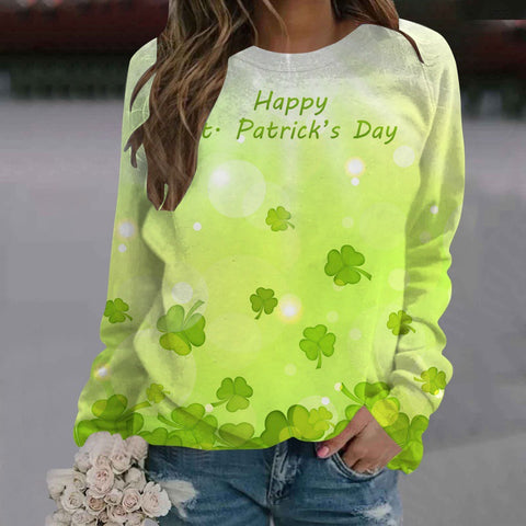 Crew neck printed women's long-sleeved sweater m300913