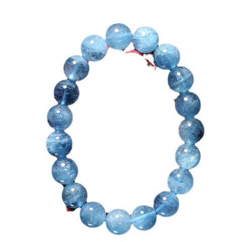 Natural Brazilian Aquamarine Bracelet Bead Single Circle Ice Crystal Bracelet Jewelry m3331240