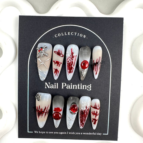 Grandiose wearing nail pads, advanced sense, summer pure handmade nail patches, hand-painted m3331200