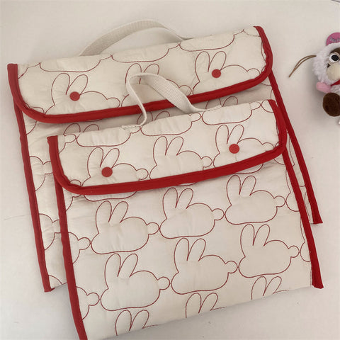 Embroidered Rabbit Pattern Laptop Bag 11/13" iPad Notebook Organizer M3330822