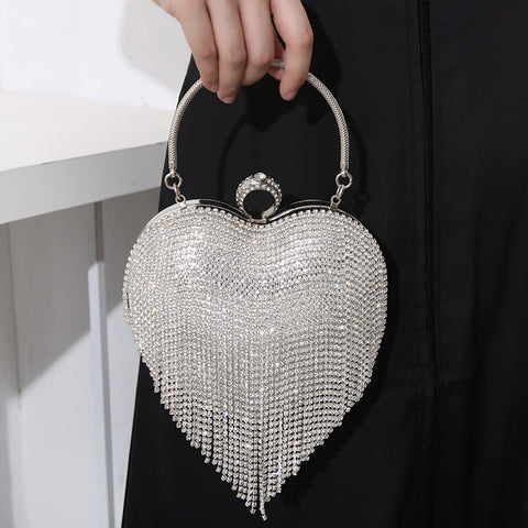 Rhinestone love bag fashion diamond tassel dinner bag m3331046