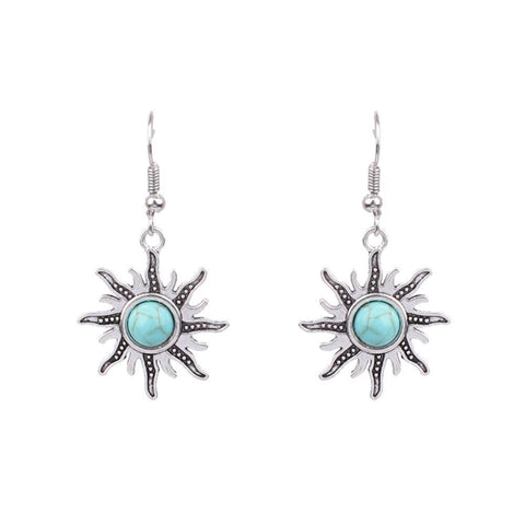 Beach holiday fashion alloy geometric earrings female acrylic turquoise fashion texture earrings m5010555