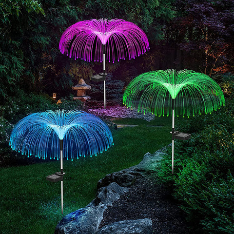 Solar atmosphere decorative light LED fiber jellyfish outdoor waterproof lawn lamp m3330923