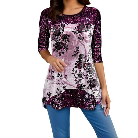 Fashion Print round Neck T-shirt M300178