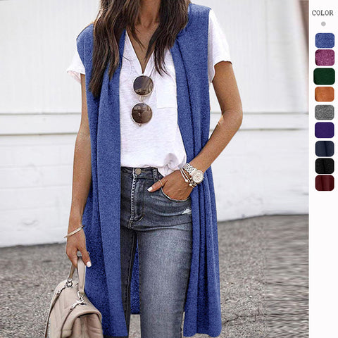 Cardigan Fashion Trendy Mid-Length Sleeveless Vest Female M300300