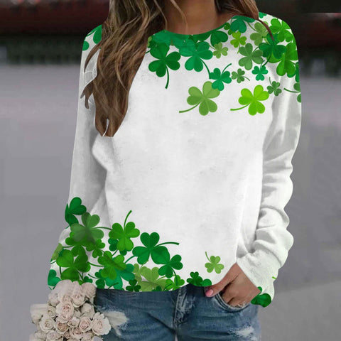 Crew neck printed women's long-sleeved sweater m300913