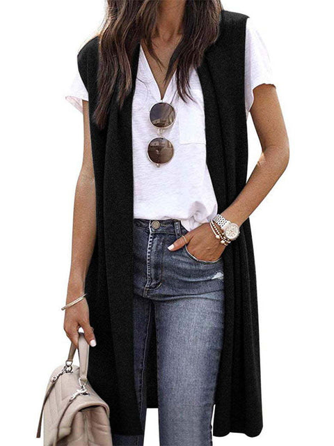 Cardigan Fashion Trendy Mid-Length Sleeveless Vest Female M300300