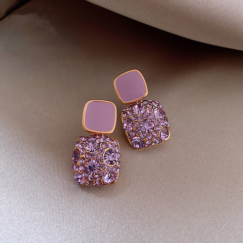 Purple earrings purple square earrings m3330766