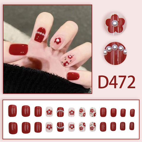 Elegant and fresh temperament wind manicure ice transparent rhinestone removable wearable nail m5010688