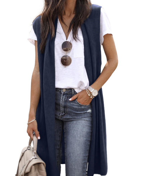 Cardigan Fashion Trendy Mid-Length Sleeveless Vest Female M300300