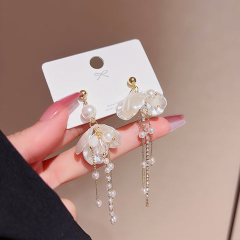 Long tassel pearl earrings, light luxury and fashionable m3331103