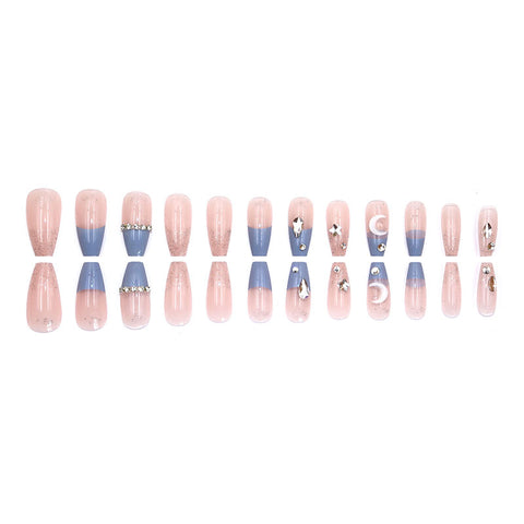 Elegant and fresh temperament wind manicure ice transparent rhinestone removable wearable nail m5010688