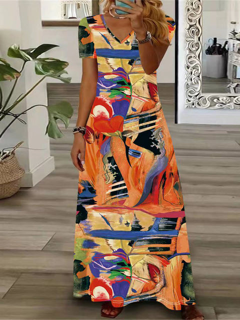 Printed fashion ethnic style dress women's m300005