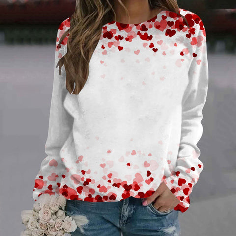 Crew neck printed women's long-sleeved sweater m300913