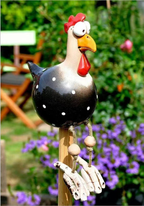 Long-legged chicken spring breath fence resin ornaments m3330987