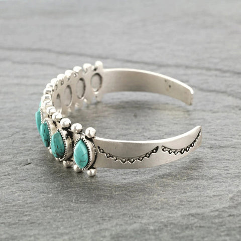 Bohemian style turquoise open bracelet 3331095