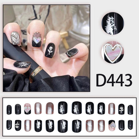 Elegant and fresh temperament wind manicure ice transparent rhinestone removable wearable nail m5010688