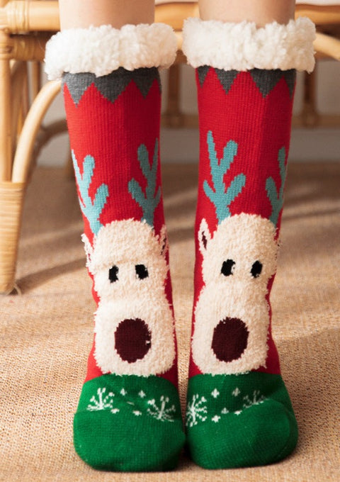 Weihnachtsbodensocken, Heimteppichsocken, rutschfeste Socken