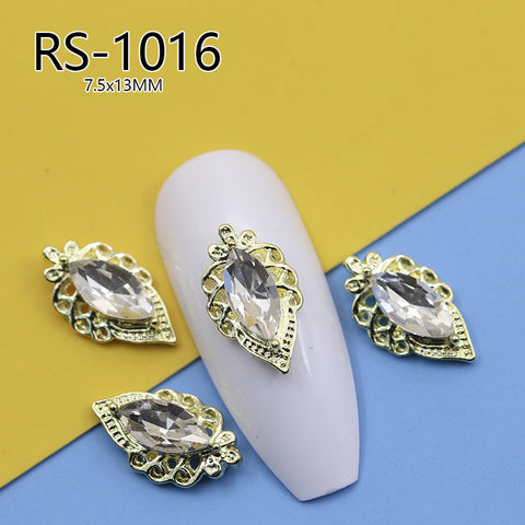 Vintage Baroque court style nail art jewelry hollow nail sticker ins wind zircon model m3331220