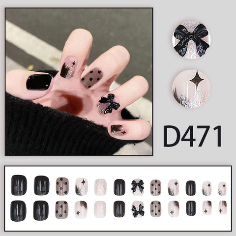 Elegant and fresh temperament wind manicure ice transparent rhinestone removable wearable nail m5010688