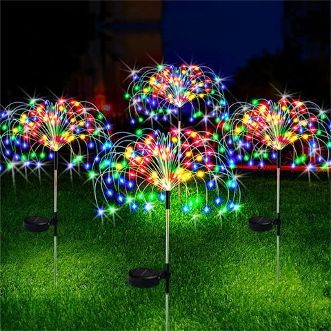 Fireworks, solar powered ground mounted dandelion string, outdoor waterproof m3331169