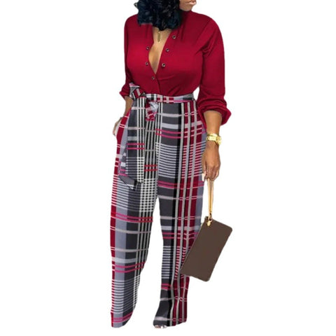 Loose plus Size Jumpsuit High Waist Casual Straight-Leg Jumpsuit Euro M300189