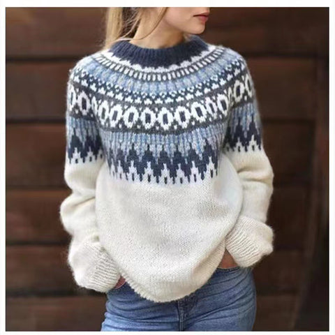 Sweater acrylic thick needle thickened jacquard sweater m300563