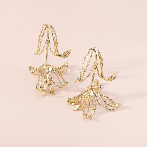 Zhang Light Luxury Hollow Tulip Geometric Earrings M5010565