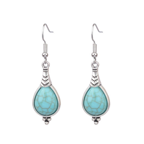 Beach holiday fashion alloy geometric earrings female acrylic turquoise fashion texture earrings m5010555