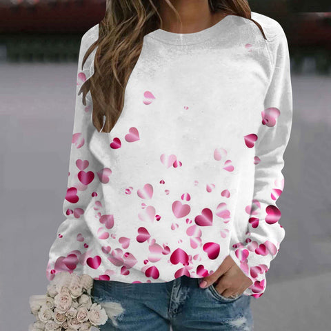 Crew neck printed women's long-sleeved sweater m300913