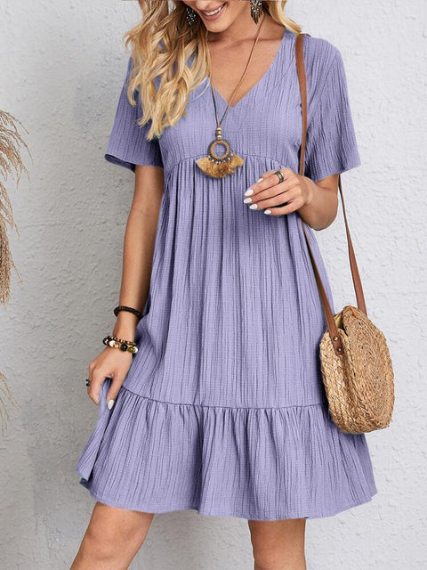 Summer loose casual short-sleeved waist elegant dress m300029