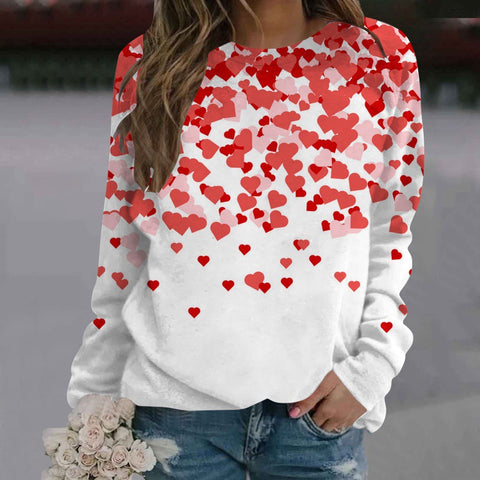 Crew neck printed women's long-sleeved sweater m300913