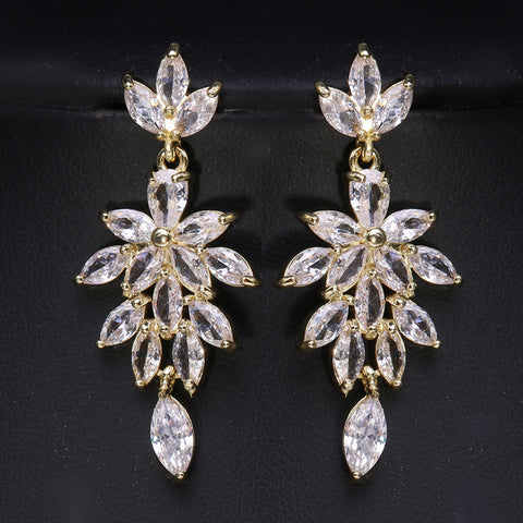 Exquisite and luxurious micro-inlaid zircon earrings m3331124