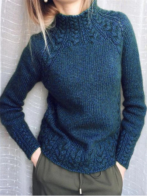 Women's sweater solid color twist sweater knitted m300504