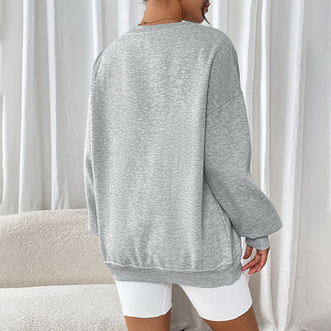 Autumn and winter new loose casual round neck pullover thickened sweater m300775