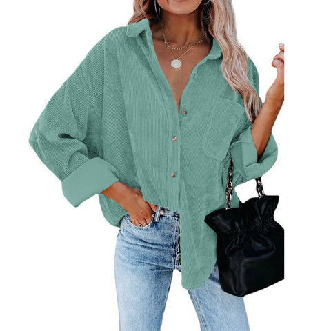 Loose Casual Corduroy Shirt Women's M300964