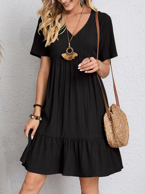 Summer loose casual short-sleeved waist elegant dress m300029