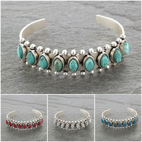 Bohemian style turquoise open bracelet 3331095