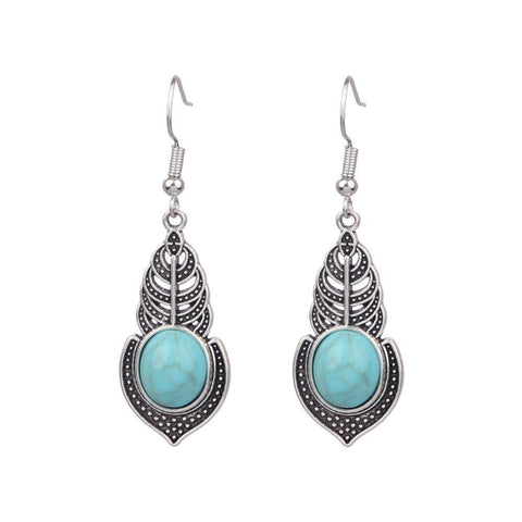 Beach holiday fashion alloy geometric earrings female acrylic turquoise fashion texture earrings m5010555