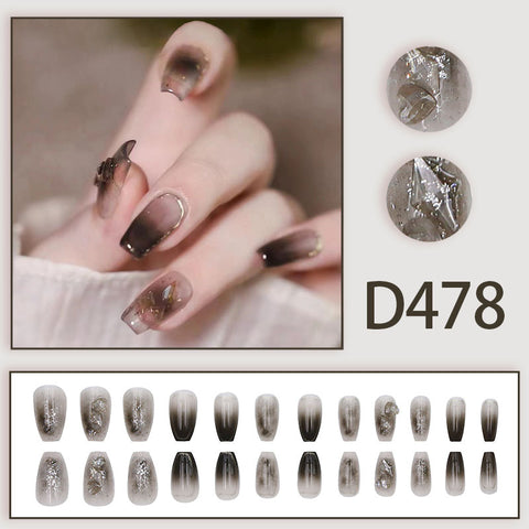 Elegant and fresh temperament wind manicure ice transparent rhinestone removable wearable nail m5010688