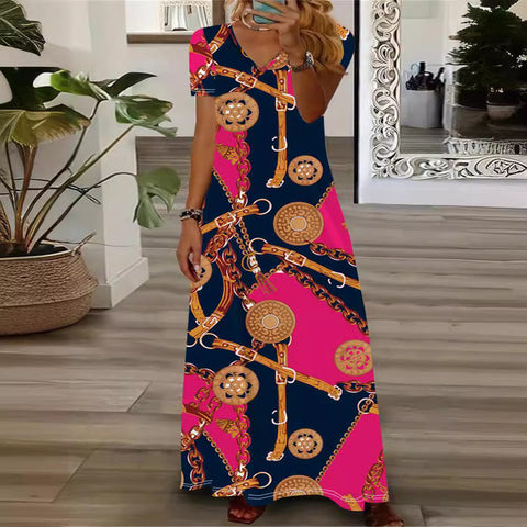 Printed fashion ethnic style dress women's m300005