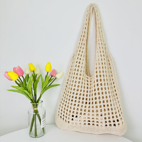 Tote bag, beach bag, knitted bag, hollowed out bag, single shoulder bag, woven bag, m3331024