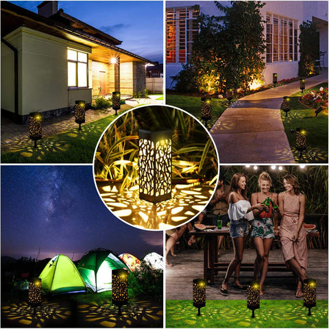 Outdoor waterproof solar light, beautiful hollow lawn light, LED light controlled induction light m3330909