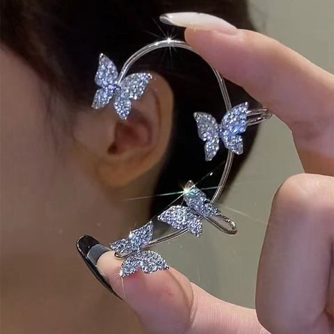 Light luxury butterfly ear hangings with high-end sense of integrated earrings m3331087